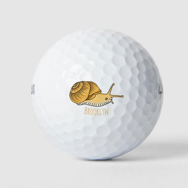 Balles De Golf Cute yellow snail cartoon (Devant)