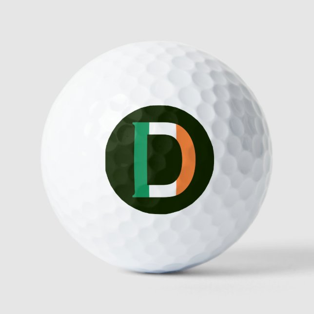 Balles De Golf D Monogramme superposé sur Irish Flag va gbcnt (Recto)