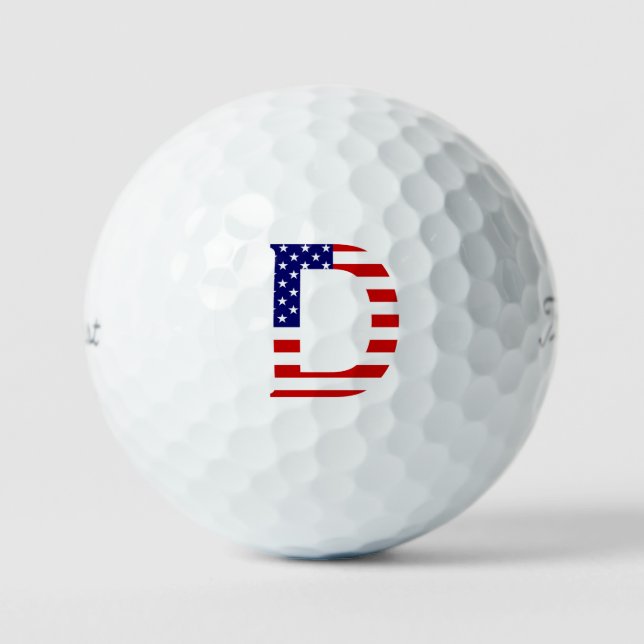 Balles De Golf D Monogramme superposé sur USA Drapeau tpv1 gbcnt (Recto)