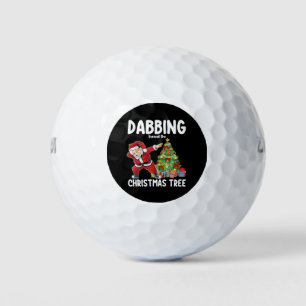 Balles De Golf Dabbing autour de Noël Tree Père Noël Holiday