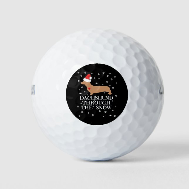 Balles De Golf Dachshund à travers la neige (Devant)