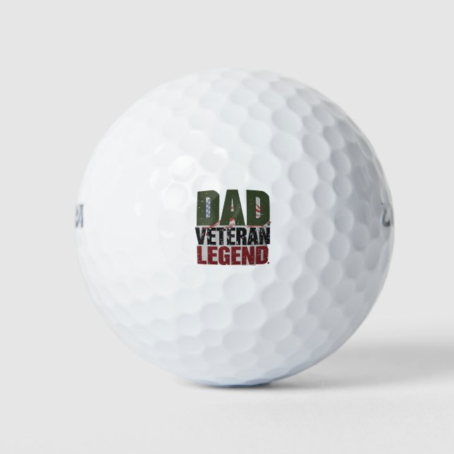 Balles De Golf Dad Veteran Legend Golf Balls – Cool Gift for Dad (Devant)