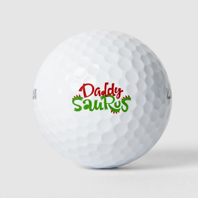 Balles De Golf Daddy Saurus Dinosaur Lettres (Devant)