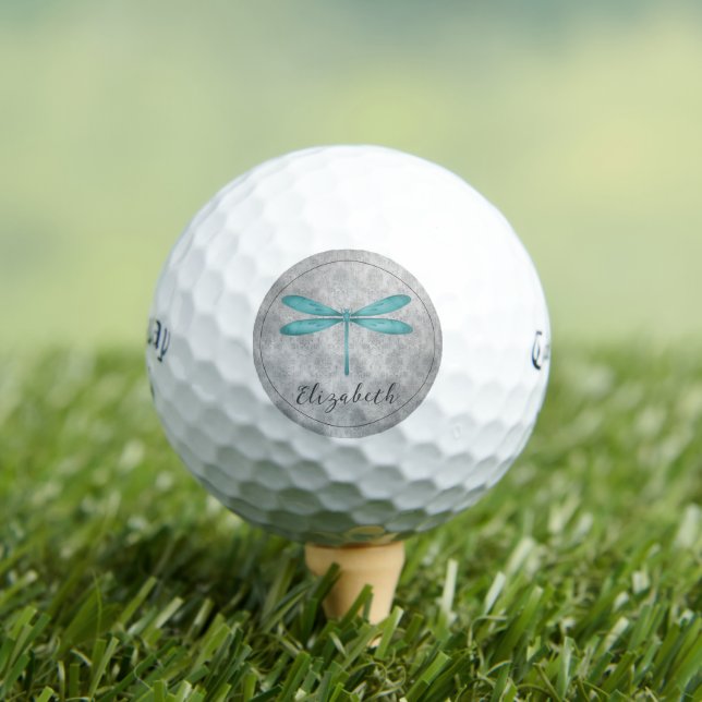 Balles De Golf Damas de libellule turquoise (T-shirt Insitu)