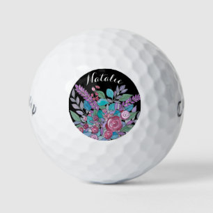 Balles De Golf Dames florales colorées personnalisées