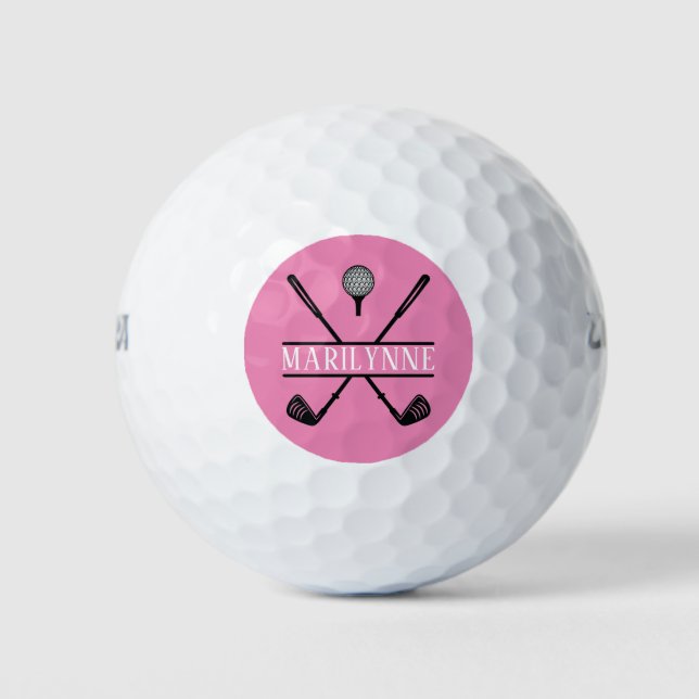 Balles De Golf Dames Rose Personnalisées  (Devant)