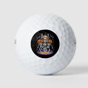 Balles De Golf Dancing Skeleton Halloween Citrouille