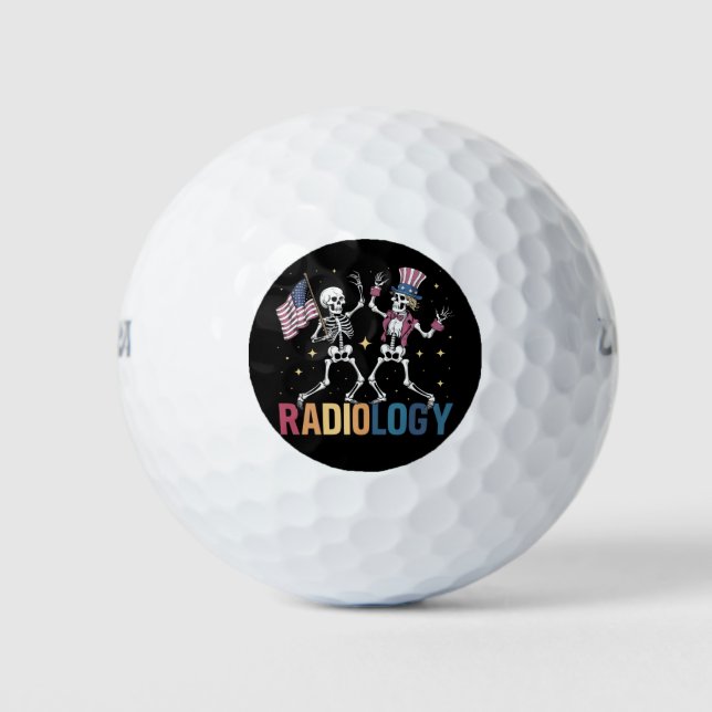 Balles De Golf Dancing Skeleton Radiologie Radiologie Radiographi (Devant)