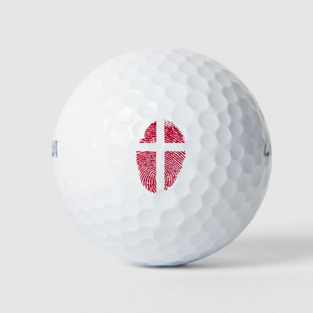 Balles De Golf Danemark Drapeau Empreinte Pays Fierté (Devant)