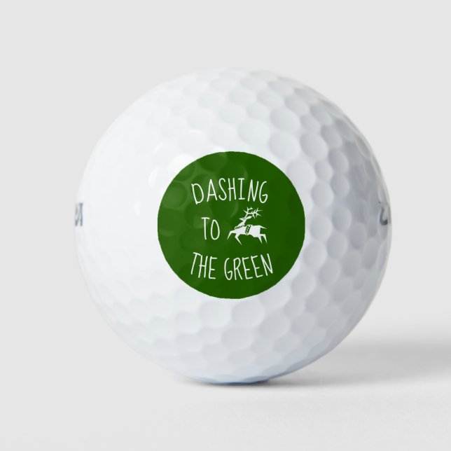 Balles De Golf Dashing to Green Cute Reindeer Emoji Icon (Devant)