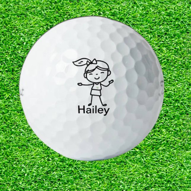 Balles De Golf DAUGHTER Doodle personnages en allumettes DON pers (Tee off with a smile: Perfectly Doodled Joy!)
