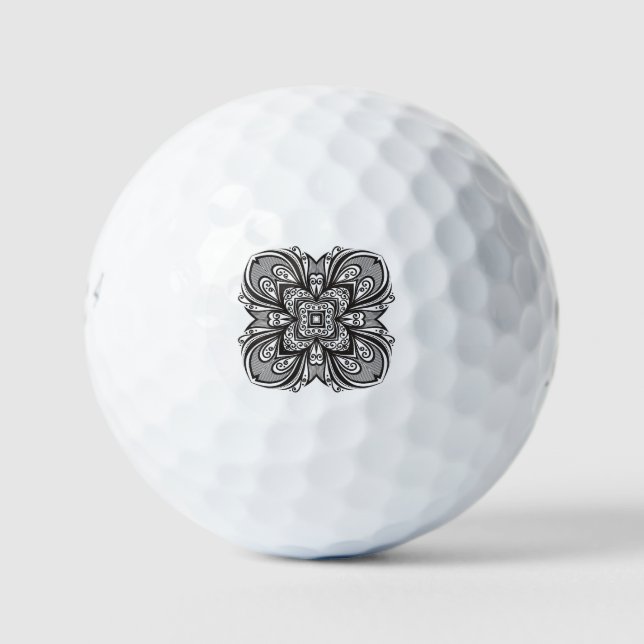 Balles De Golf Déco Carré noir inspiré (Devant)