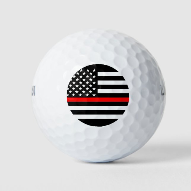 Balles De Golf Décor American Mince Red Line (Devant)