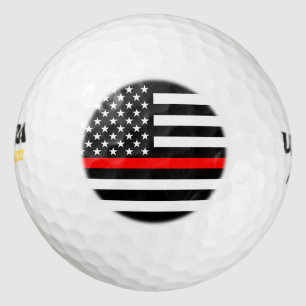 Balles De Golf Décor American Mince Red Line