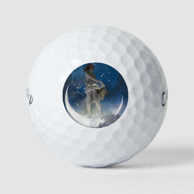 Balles De Golf Déesse Luna diffusant les étoiles la nuit (Devant)