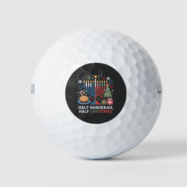 Balles De Golf Demi-Noël mi-Hanoukka Christmukkah Funny (Devant)
