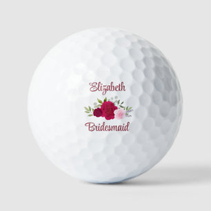 Balles De Golf Demoiselle d'honneur Cadeau de mariage Roses roses