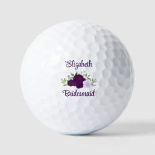 Balles De Golf Demoiselle d'honneur Cadeau de Mariage Roses Viole