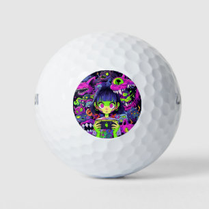 Balles De Golf Déplaisante mignonne horreur Anime Gamer Girl
