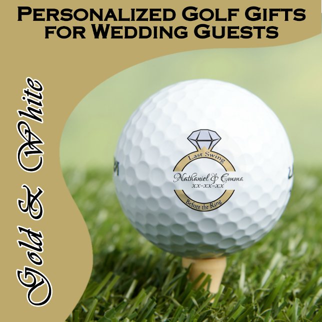 Balles De Golf Dernier Swing avant l'Alliance, Enterrement de Vie (Super fun personalized bridal party gifts for wedding weekend golf or a golfing bachelorette party)