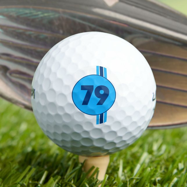 Balles De Golf Design 79 en blue on turquoise with stripes (Créateur téléchargé)