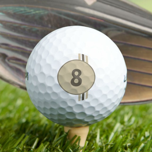 Balles De Golf Design 8 en beige sur sable avec rayures (Créateur téléchargé)