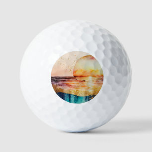 Balles De Golf Design de la gamme Watercolor Beach 3