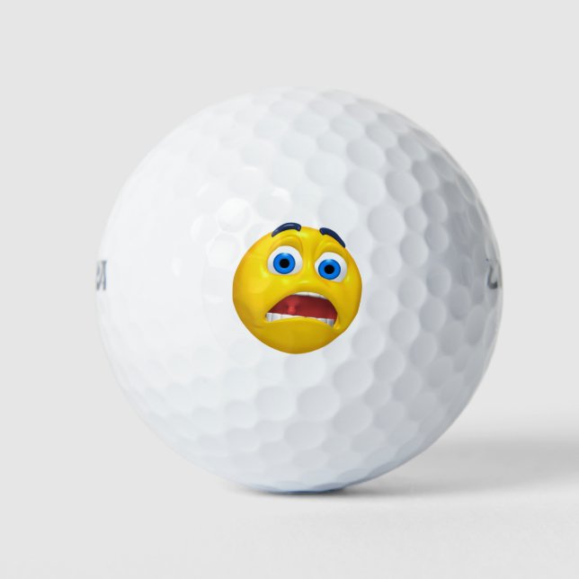 Balles De Golf Design Emoji Choqué (Devant)