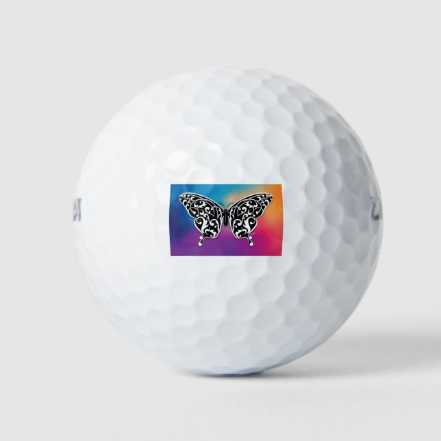 Balles De Golf Design papillon avec couleurs coucher de soleil (Devant)