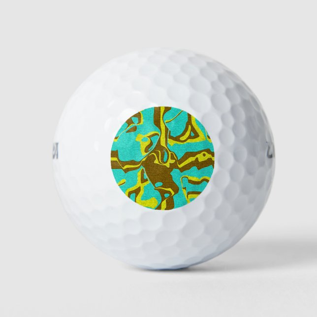 Balles De Golf Design Turquoise (Devant)