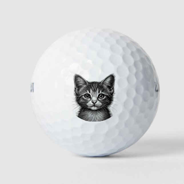 Balles De Golf Dessin adorable de Young Cat (Devant)