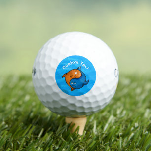 Balles De Golf Dessin animé de poissons Yin Yang