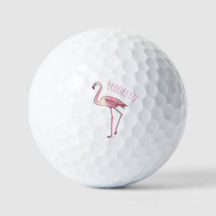 Balles De Golf dessin animé d'oiseau Flamant rose
