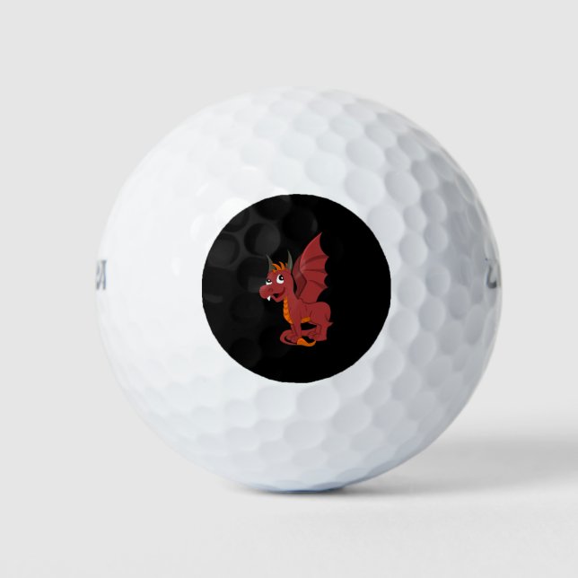 Balles De Golf Dessin animé dragon rouge (Devant)