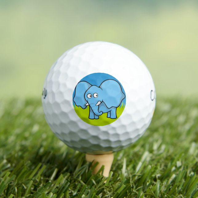 Balles De Golf Dessin animé éléphant bleu (T-shirt Insitu)