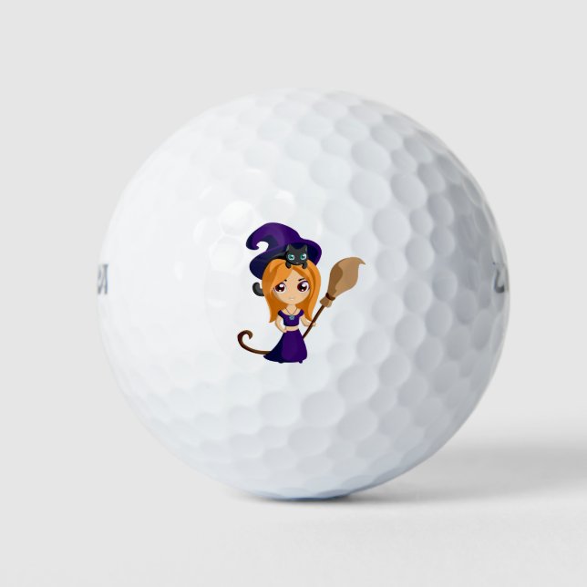 Balles De Golf Dessin de chat sorcier d'Anime Moon (Devant)