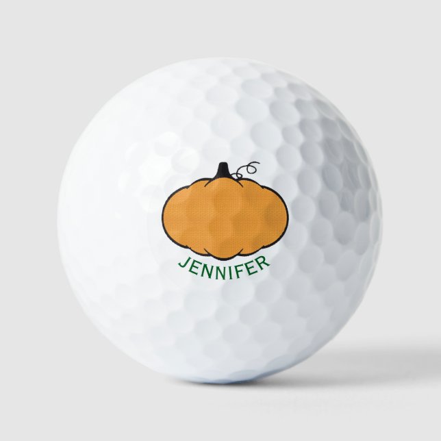 Balles De Golf Dessin de citrouille de saison automnale Texte per (Recto)