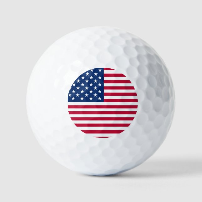 Balles De Golf Dessin de fierté du drapeau américain USA (Recto)
