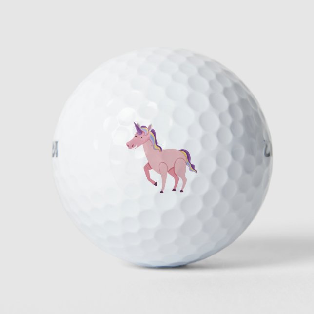 Balles De Golf Dessin de licorne rose (Devant)