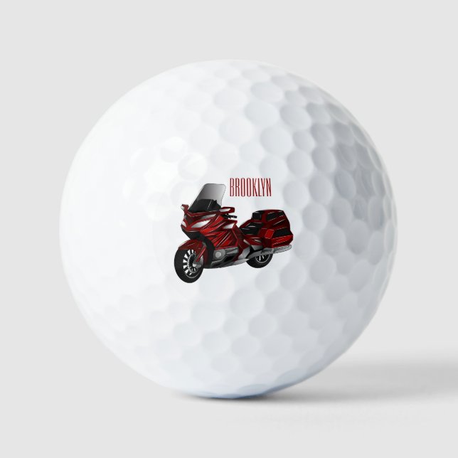 Balles De Golf Dessin de moto de tourisme (Recto)