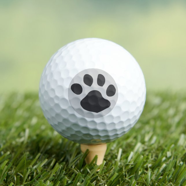 Balles De Golf Dessin d'empreinte de patte de couleur gris charbo (T-shirt Insitu)