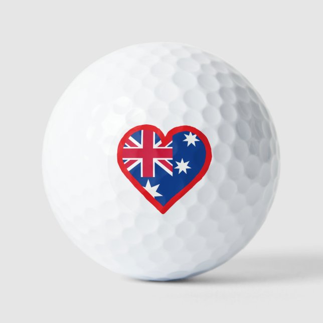 Balles De Golf Dessin du drapeau australien rouge, bleu et blanc  (Recto)