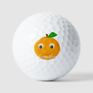 Balles De Golf Dessin orange Nom personnalisé