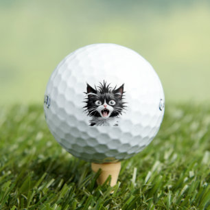 Balles De Golf Dessin visage de chat Graphisme Golf Ball Set de 3