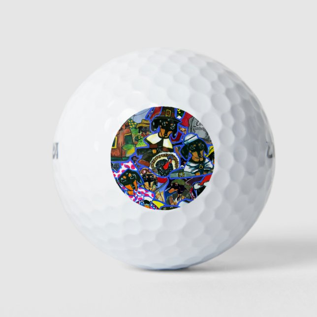 Balles De Golf Dessins animés de teckel (Devant)