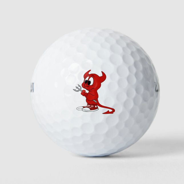Balles De Golf Devil Red Demon Cartoon Satan Evil Hell Heure (Devant)