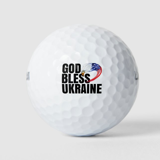 BALLES DE GOLF DIEU BÉNISSE L'UKRAINE, NOUS SOUTENONS L'UKRAINE (Devant)