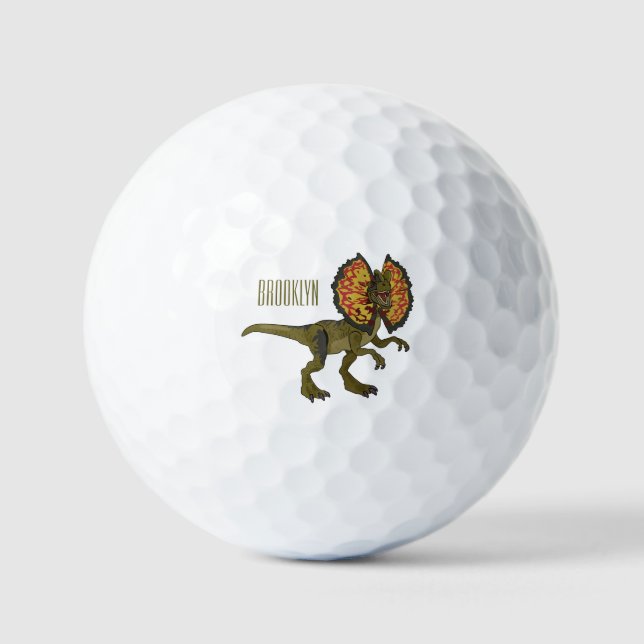 Balles De Golf Dilophosaurus dessin animé (Recto)