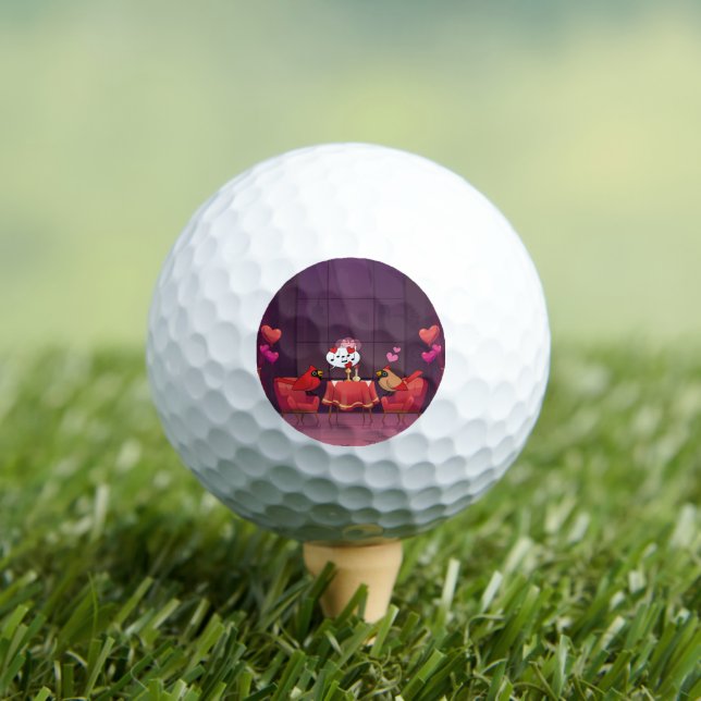 Balles De Golf Dîner des oiseaux cardinaux du Nord Date (T-shirt Insitu)