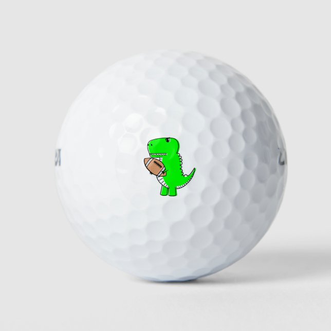 Balles De Golf Dinosaure Vert Aime Le Football (Devant)